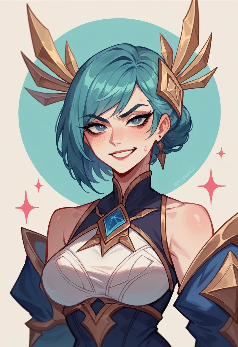 Zed de league of Legends, versión femenina, Zed de league of Legends rule 63, Female body naked, nsfw