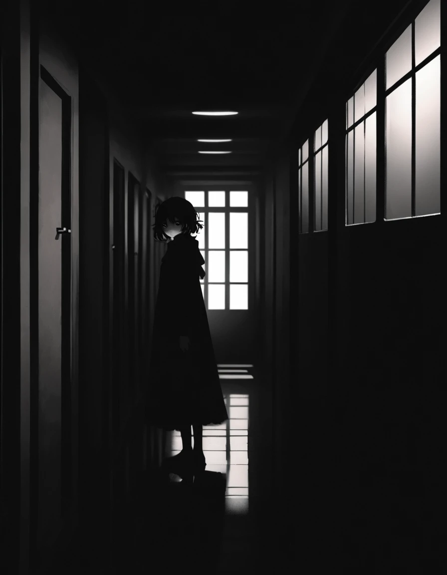 masterpiece, Top quality, best quality, Official Art, beautiful and aesthetic,
1 girl, komeiji koishi， (Against the backdrop of red, Corridor with windows:1.3), Mysterious atmosphere, Dramatic shadows, High contrast, Strong, melancholic emotions, (Text Overlay: ".It's you.":1.1), Psychological thriller atmosphere, (The face has shadows，The eyes are a little bright:1.2), Suspenseful atmosphere.
