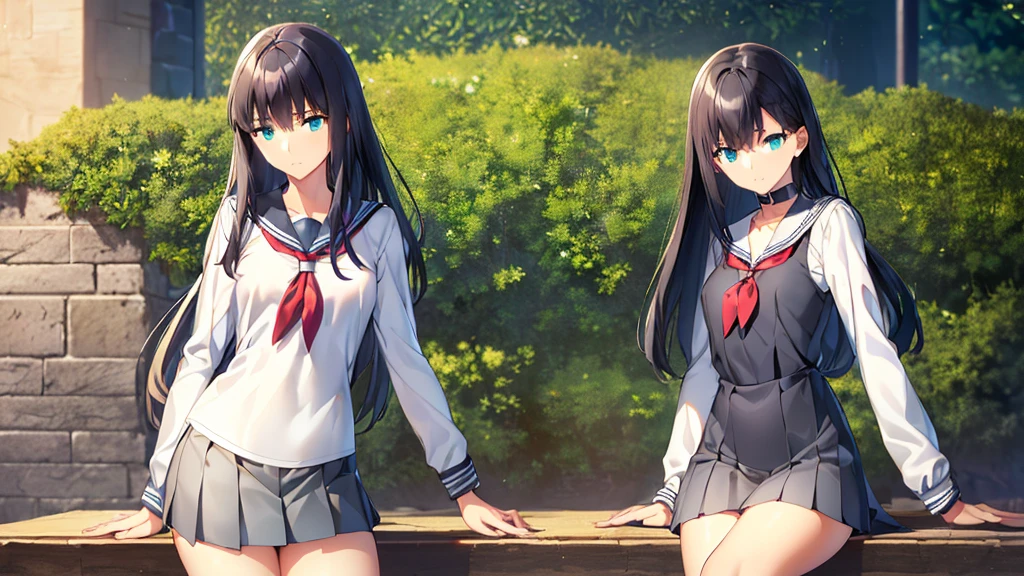On the lawn Ultra-thin transparent uniform Bumps Exposed waist Big breasts Naughty schoolgirl No pants exposed entire buttocks No panties Kneeling on the ground looking for Back to me Pouting ass Barefoot There is mucus on the body --auto --s2