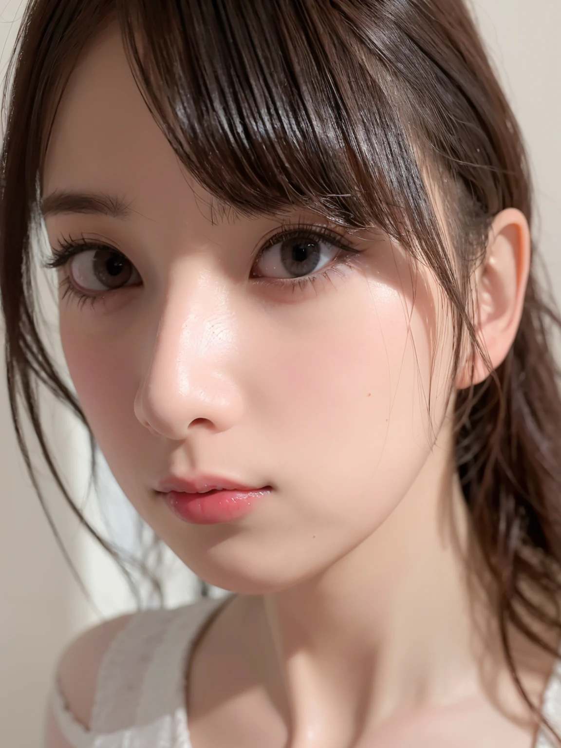 (Realistic:1.3、Ultra HD、Ultra-high resolution、8K、Japanese Housewife、寝室でBlowjobチオをするMature Woman、At the bed)、((Look Viewer:1.8))、(Extremely realistic skin texture:1.4)、(Realistic:1.3)、short hair、((Embarrassed expression:1.5))、(blonde:1.5)、48-year-old woman、Mature Woman、Ponytail Hairstyles、(Brown eyes:1.3)、(Face close-up:1.38)、(Sweaty:1.2)、(Nipplesを見せる)、((衣服から突き出たNipples,))、dress、美しいNipples、Nipples、Drooling、((Blowjob、Cum in mouth、Bukkake))