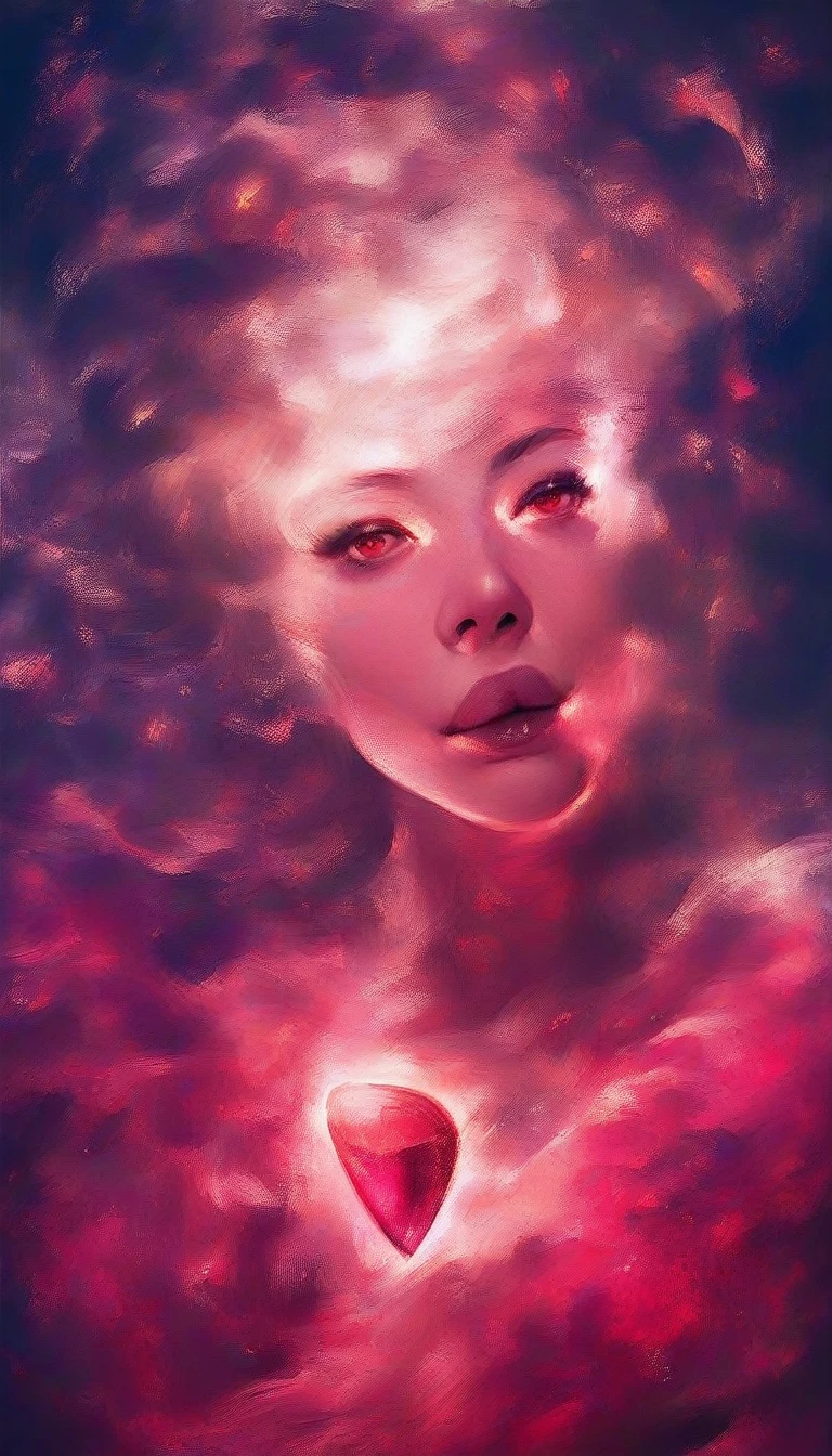 a beautiful and seductive Garnet from Steven Universe, detailed facial features, piercing red eyes, full lips, glowing reddish skin, flowing dark hair, wearing a revealing red dress, elegant and powerful pose, intricate gemstone details, fantasy world background, dramatic lighting, cinematic composition, photorealistic, extremely detailed, 8k, high quality, digital painting, illustration
