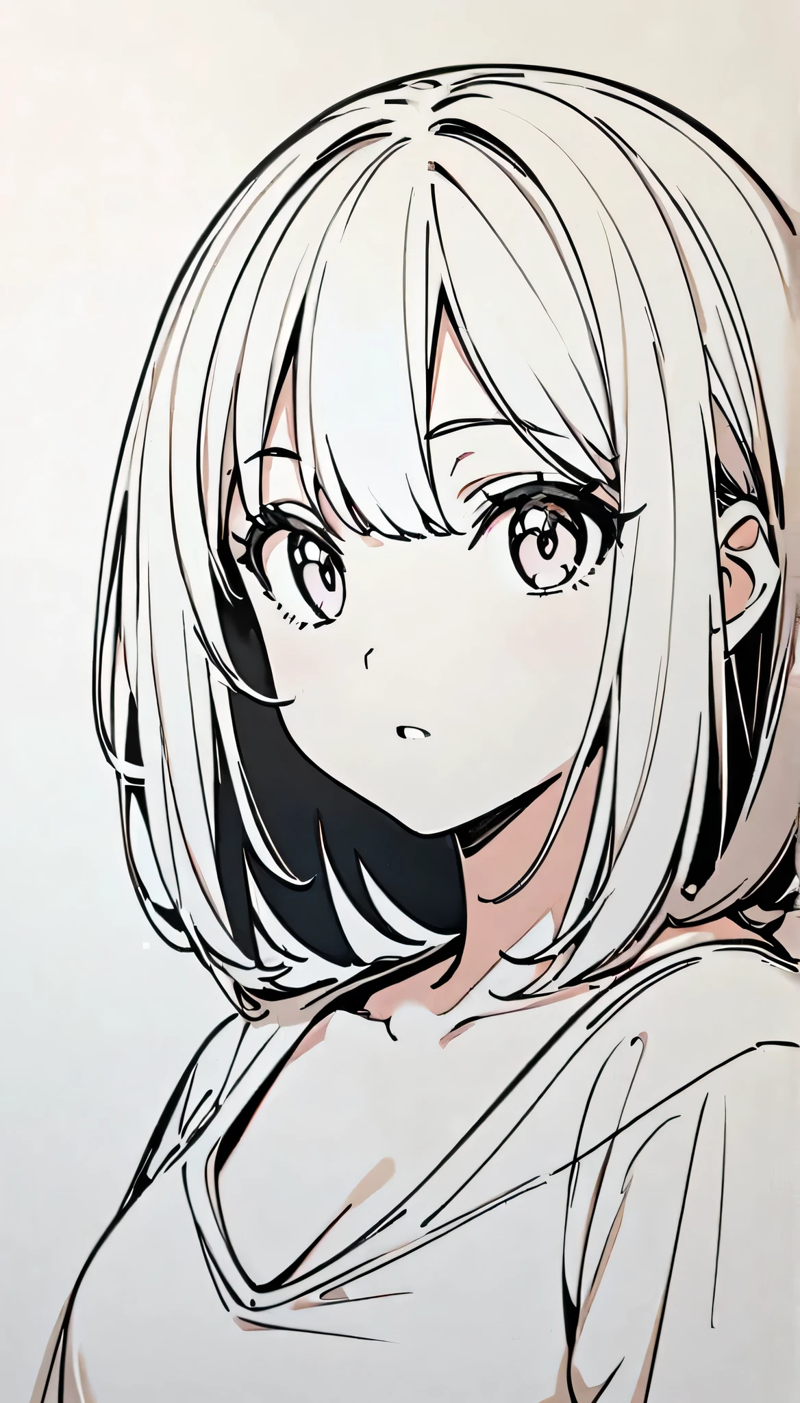 Monochrome Art, Line drawing of anime characters