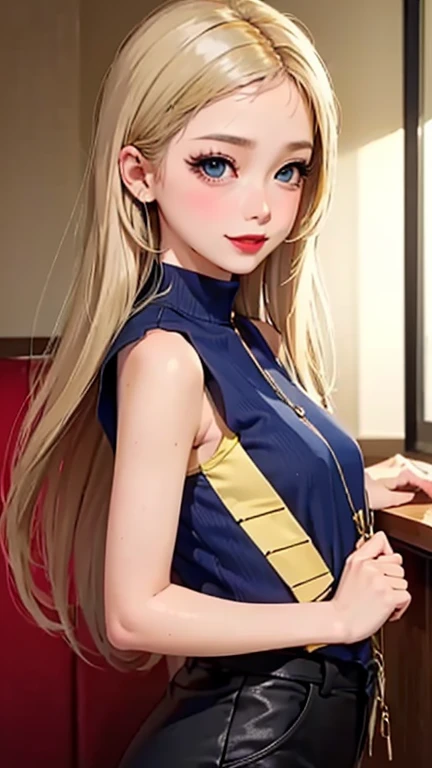 masterpiece, best quality, high quality, High definition, High quality texture, High quality shadow, high detail, beautiful detailed, finely detailed, extremely detailed cg, detailed texture, a realistic representation of the face, realistic, colorful, delicate, Cinematic Light, Ray tracing, sharp focus, (intricate details, makeup, PureErosFace_V1:0.5), (detailed beautiful delicate face, detailed beautiful delicate eyes, a face of perfect proportion, high detailed skin, detailed skin, best ratio four finger and one thumb, (((toppless))), (large breasts), (((cleavage))), ((Smooth texture, Realistic texture, Photorealistic)), Detailed beautiful eyes, Beautiful eyelashes, emerald eyes, Blonde medium hair 1 woman, at bedroom, (((sheer sailor shirt, Sleeveless, Open front))), (((Navel ))), (((Sheer Micro Mini Skirt))), (Beautiful face, Cute face, Detailed face), (cowboy shot), (((Sunny))), Perfect Eyes Eyes, transparent