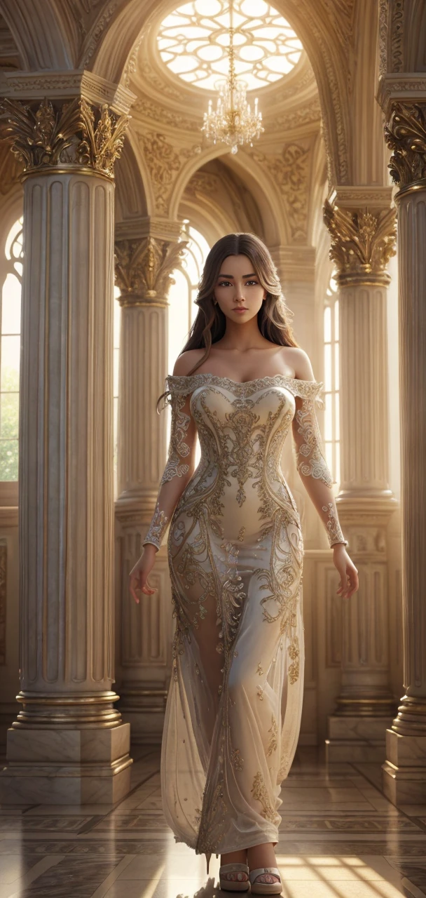 beautiful woman wearing a stunning and seductive dress