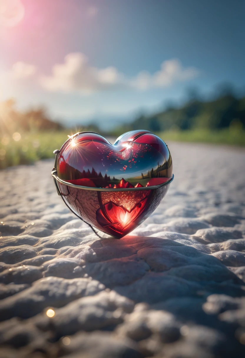 a high quality professional photo of a (heart), (love), super detailed, eternal love, alluring, 8k, romantic, soft focus, dreamy, close up, symbolic, glowing, surreal, intricate details, cinematic, high resolution, front view, art photography, trending on artstation.