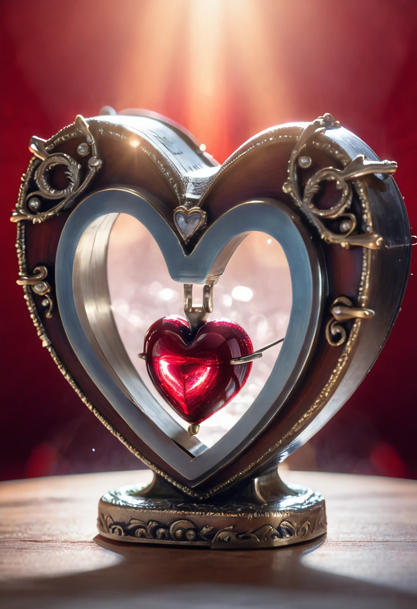 a high quality professional photo of a (heart), (love), super detailed, eternal love, alluring, 8k, romantic, soft focus, dreamy, close up, symbolic, glowing, surreal, intricate details, cinematic, high resolution, front view, art photography, trending on artstation.