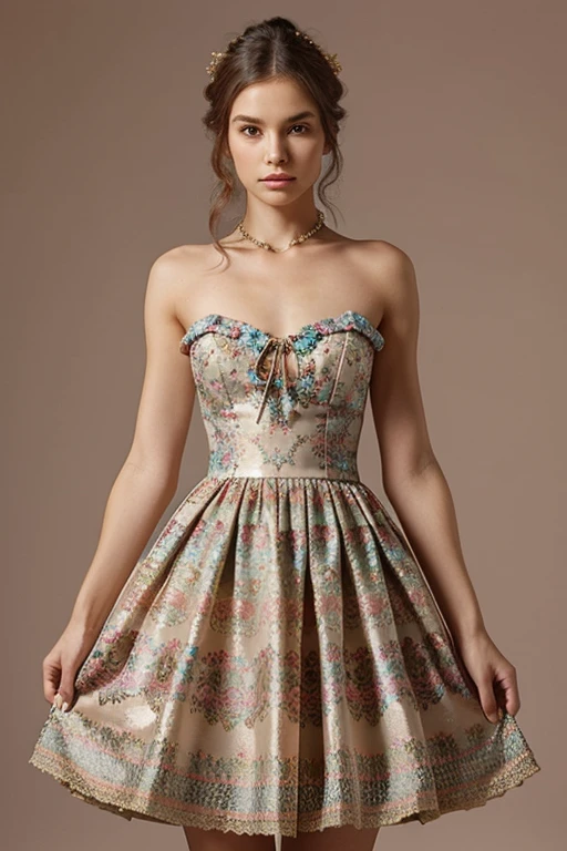 Collection of pretty clothes, colorful and original, elegant and baroque