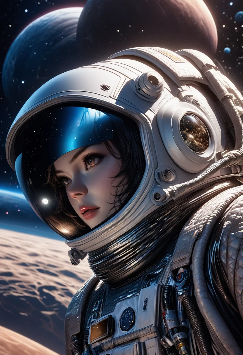 4K portrait of an astronaut in rocket flying to the moon with Artificial Inteligence --auto --s2
