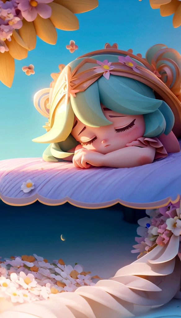style of disney manga, big breast princess lying in a glass coffin, eyes closed, group of tiny cute dwarfs crying and standing looking at the princess, morning sun, birds, animals