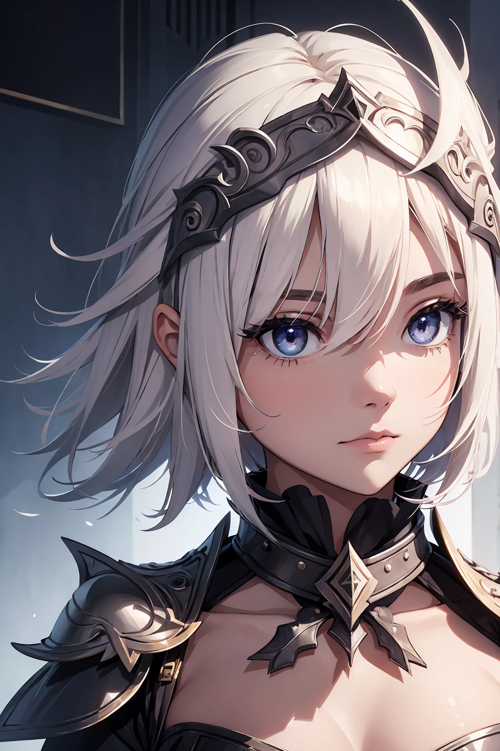 One girl, alone, (masterpiece), Highest quality, Expressive eyes, Perfect Face, Jeanne d&#39;Arc, Jeanne d&#39;Arc, Blonde, blue eyes, Long Hair, armor, armored boots, armored dress, black gloves, black Knee socks, Braiding, dress, Gauntlet, Safety, gloves, Headpiece, blue dress, single Braiding, Knee socks,  Character Sheet, Portraiture, View your viewers