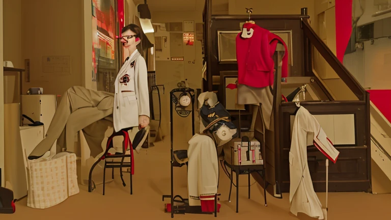 masterpiece, the best_quality, 1 Girl, Solitary, ten, Uniforms, Wearing red glasses,