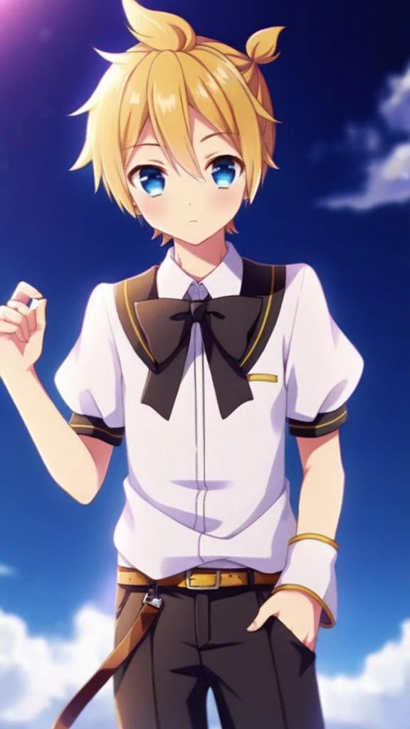 one boy, Kagamine Len, butler, cool, blue eyes