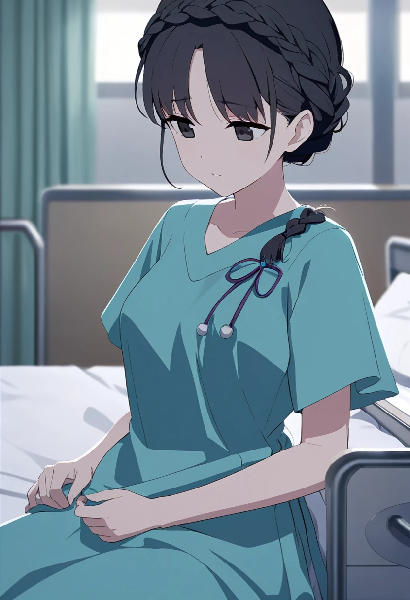 (Eyes wide open style), (solo curly:1.2 black hair long hair cute girl, wide open red eyes, Surprised face), (15 yo), (in a white Hospital gown), BREAK, (in the Hospital bedroom, standing from room door), BREAK, perfect anatomy, masterpiece, best quality, 16k, beautiful detailed grow, daydreaming expression.