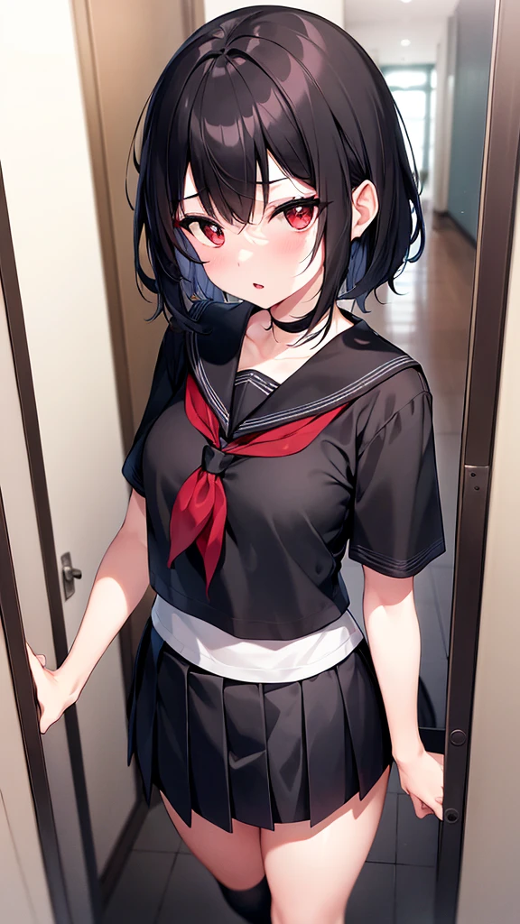 loose t-shirt
leaning forward(((Put your back against the wall、sit、Open your legs、Spread your legs, Spread your legs、Squatting and)))(((Top view)))(((Put your hands behind your head and show your armpits)))(((Angry face、Glare)))((masterpiece)),(Highest quality),Official Art,Very delicate and beautiful,Highly detailed CG,unity 8k wallpaper,Super detailed,Beautiful fine details,Highly detailed face,Outdoor,One girl,alone,Cowboy Shot,View Viewer,In-person audience,Severe,(small:1.2),short hair,Black Hair,Red eyes,Glowing Eyes,bangs,,Collared shirt,White shirt,Long sleeve,Open your arms(((Small breasts)))Suspender skirt,Red Skirt,White socks,loafers,(((NEWS、Naughty pictures)))Japanese-style toilet