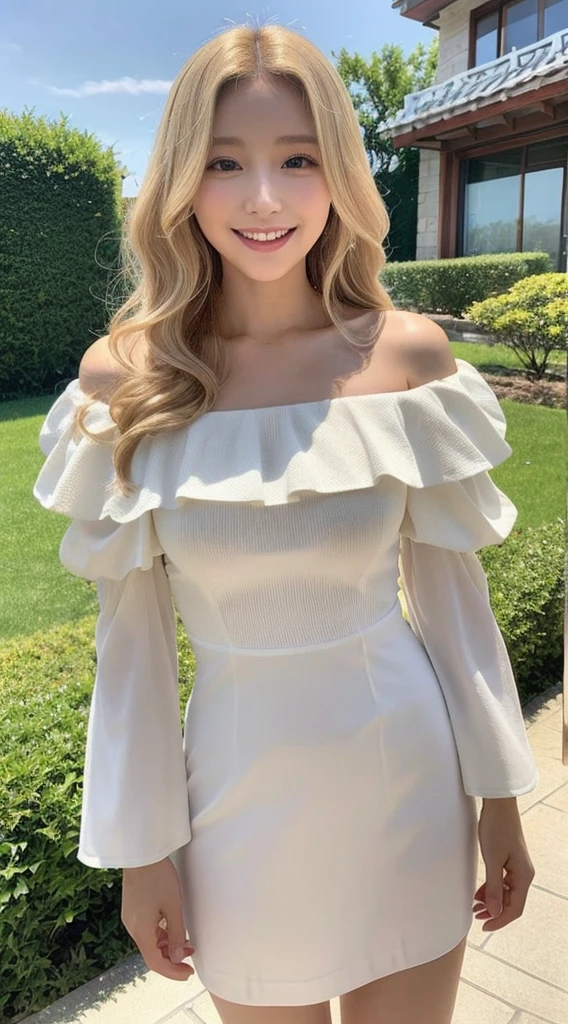 ulzzang -6500-v1.1, (Raw photo:1.2), (Photorealsitic),  (Best Quality, masutepiece), 1girl in, Pose, game_nffsw, Particle, Wind, Red carpet, Upper body, a person々The background of the photo looks like this, Looking at Viewer, Blonde, Galaxy, Smiling, Charming face, dynamics light, Post a photo,  neat fashion, 8K, Heatwave - AR5:7---Section 750 - Q 2 - V 5.1 --style raw