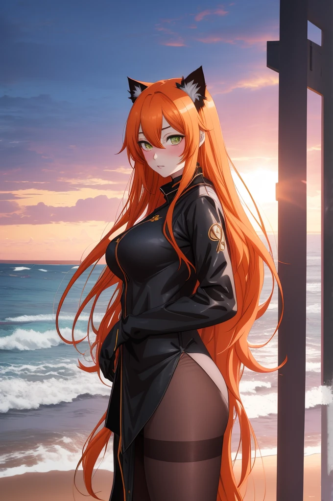 (Extreme detail CG Unity 8K wallpaper, Masterpiece, Highest Quality), (exquisite lighting and shadow, highly dramatic picture, Cinematic lens effect), Adorable smile, blue eyes, blond hair, tight top, white gloves, (white stockings) white stockings, The backdrop is the night beach, (great details, great lighting, Wide angle), (Excellent rendering, Basta, To stand out in your class), (Beautiful butt), (tail on the lower back: 1.4) Salute, (((NSFW))), little chest :1.6), beautiful breasts, (((NSFW))), exposed parts of the body, A view close to the face