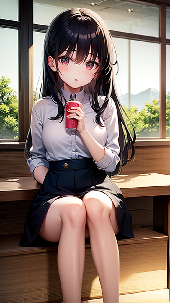 Ultra high definition. Photorealism. Intimate atmosphere, Flowing light. The atmosphere exudes kindness, Bliss and passion. She and I are in a dusty warehouse-like place., My girlfriend is sitting at the table in a short skirt ((Skirt lifts)), Girl wraps her legs around my waist. I insert my penis into her excited wet pussy. Love juices are flowing from the pussy. We melt together in the ecstasy of love. In a fit of passion, We were stripped of almost all our clothes.. She threw her head back in blisoan loudly. Her long hair is hanging down. No one had ever fucked her like that before..