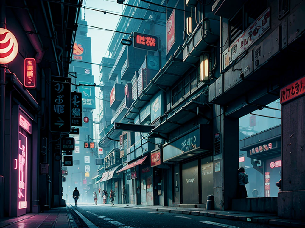 cyberpunk city street, street view, designed by Hayao Miyazaki, retro anime, night time