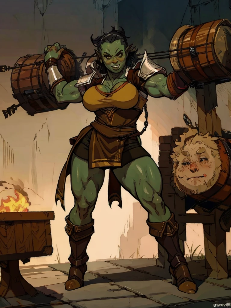 Goblin, female, warrior outfit, full body image