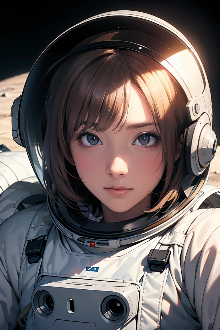 (masterpiece,top quality,high quality)), ((8K wallpaper unified with high definition CG)), Astronaut standing on the moon, portrait of an astronaut, astronaut portrait, futuristic astronaut, astronaut lost in liminal space, astronaut, detailed astronaut, helmet showing girl playing in park, portrait of astronaut, astronaut, children reflected in helmet, modern helmet and space suit, Glass space helmet, astronaut, astronaut, 