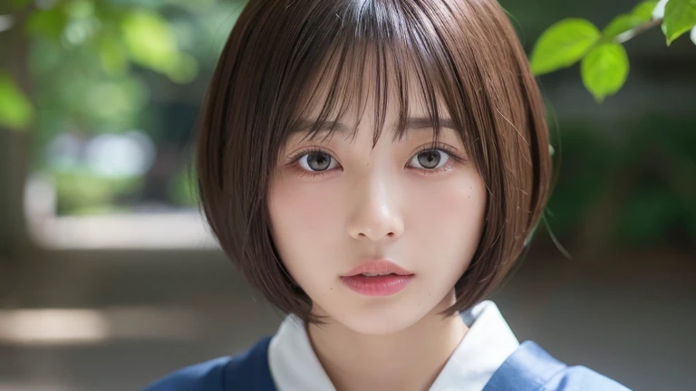 (Bob Cut Hair:1.2),(wear Kimono:1.2),1 girl,Japanese,21 years old,(Small breasts:1.3),(Highest quality,masterpiece:1.3,超A high resolution,),(Ultra-detailed,Caustics),(Photorealistic:1.4,RAW shooting,)Ultra-Realistic Capture,Very detailed,High resolution 16K human skin close-up。 Natural skin texture、,Pores、、It needs to be detailed enough to be easily identifiable。 Skin should be even-toned and healthy looking。 Use natural light and colour, Sad expression, Looking at the camera, Perfect dynamic composition, Outdoor