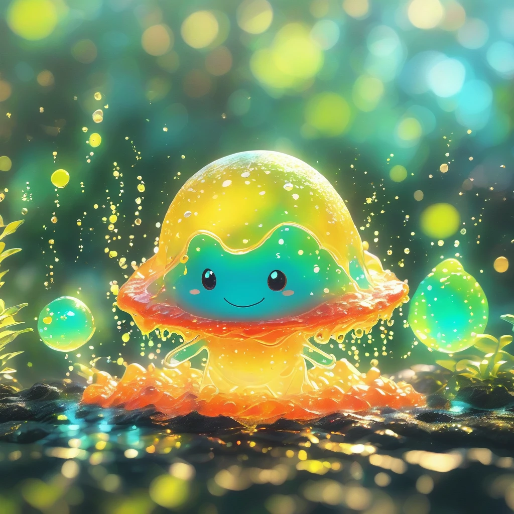 best quality, very good, 1.60,000, ridiculous, Extremely detailed, Cute slime astronaut，Made of translucent boiling lava, Background Alien World ((A masterpiece full of fantasy elements))), ((Best quality)), ((Intricate details)) (8K), ((best quality)), ((Intricate details)) (8K)