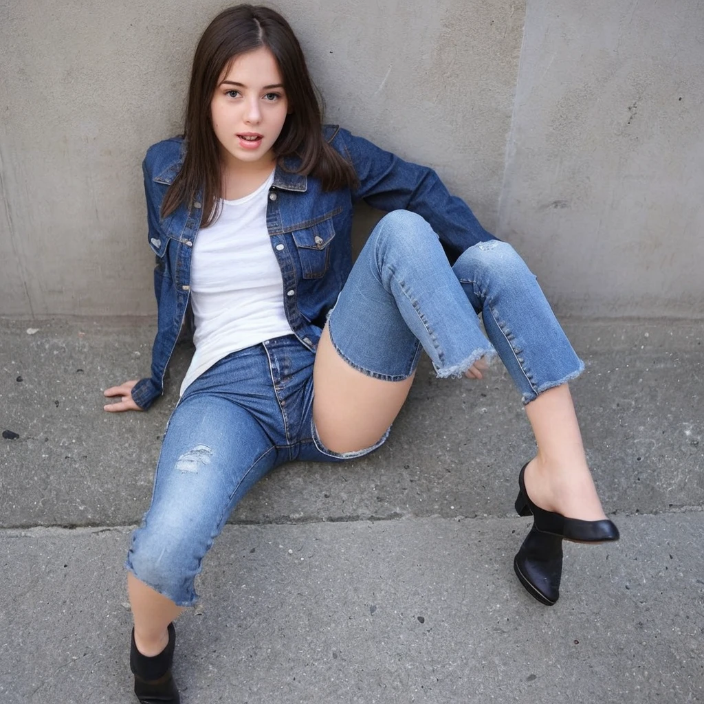 Girl masturbating in jeans - SeaArt AI