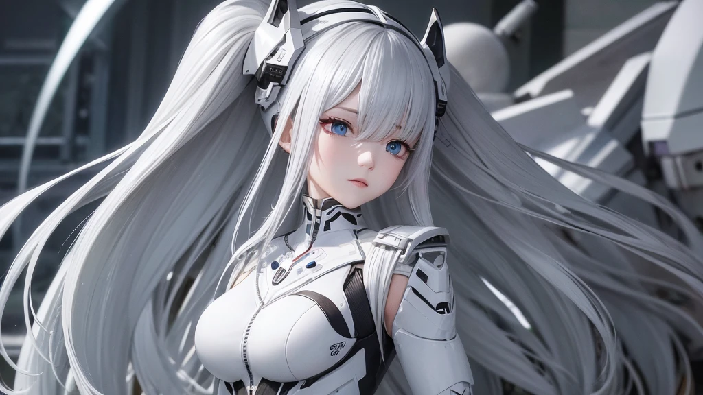A woman with a futuristic suit holding a sword, 美少Female Cyborg, Cyborg Womanの子, perfect anime Cyborg Woman, Cyborg - Girl, 美しい白人の少Female Cyborg, Beautiful Cyborg Shrine Maiden, Cyborg Woman, beautiful alluring Female Cyborg, Cyberpunk Robot Elf Queen, Cyborg - with silver hair, beautiful Female Cyborg, beautiful Cyborg Womanの子, Female Cyborg, goddess. Extremely high detail, Cyborg Queen&#39;s Portrait, 非常に詳細なgoddessショット, Half Body Machine, inorganic, Next-generation high-performance cyborgs, goddess of Machines, The perfect cyborg, The ultimate replicant, A masterpiece created by ultra-high performance AI, Ultimate Weapon, Highest quality, The perfect angle, Perfect composition, Sharp contours, Best Shot, Perfect shape, Perfect model style, Very beautiful and detailed, Hollow Eyes, Blue Eyes Without Pupils