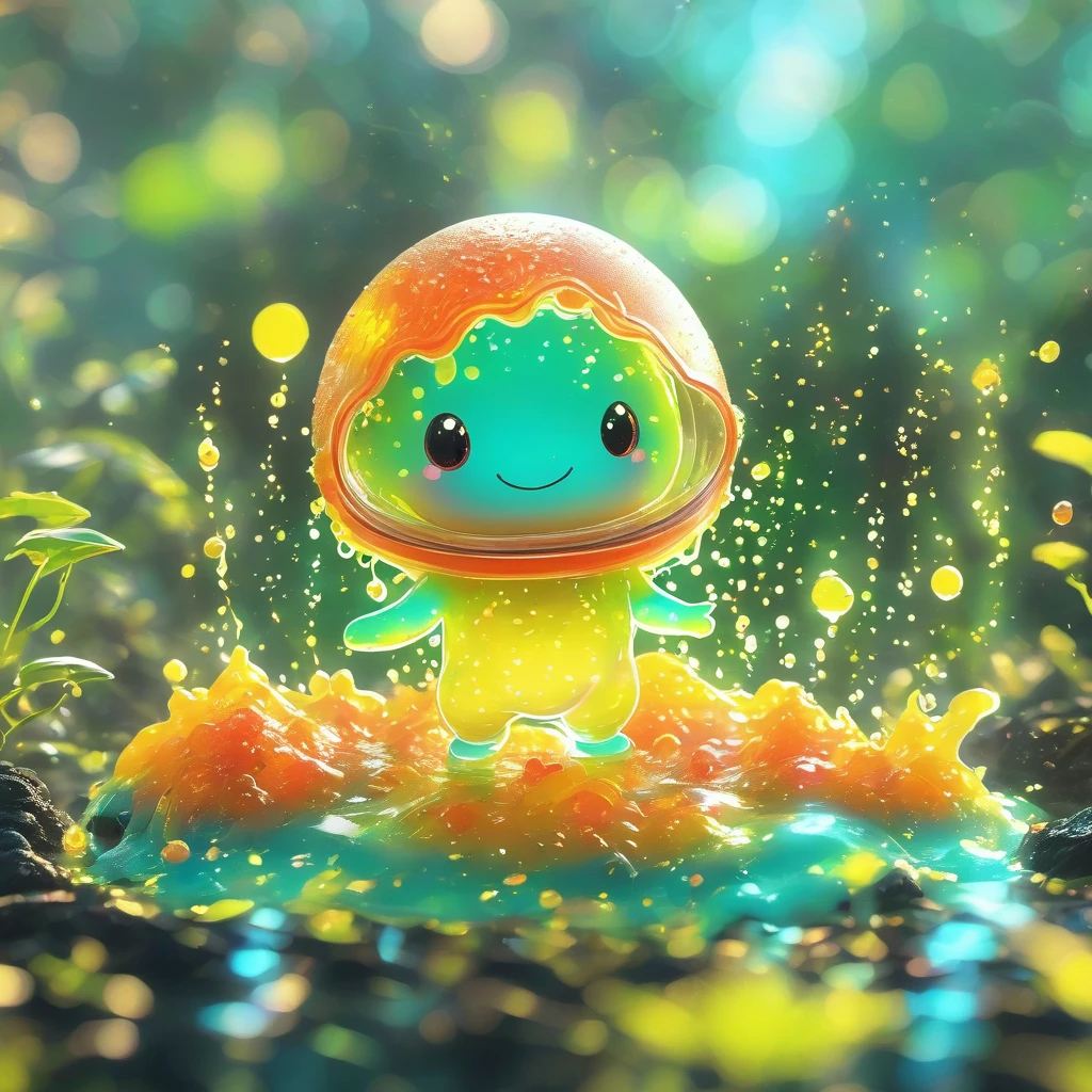 best quality, very good, 1.60,000, ridiculous, Extremely detailed, Cute slime astronaut，Made of translucent boiling lava, Background Alien World ((A masterpiece full of fantasy elements))), ((Best quality)), ((Intricate details)) (8K), ((best quality)), ((Intricate details)) (8K)