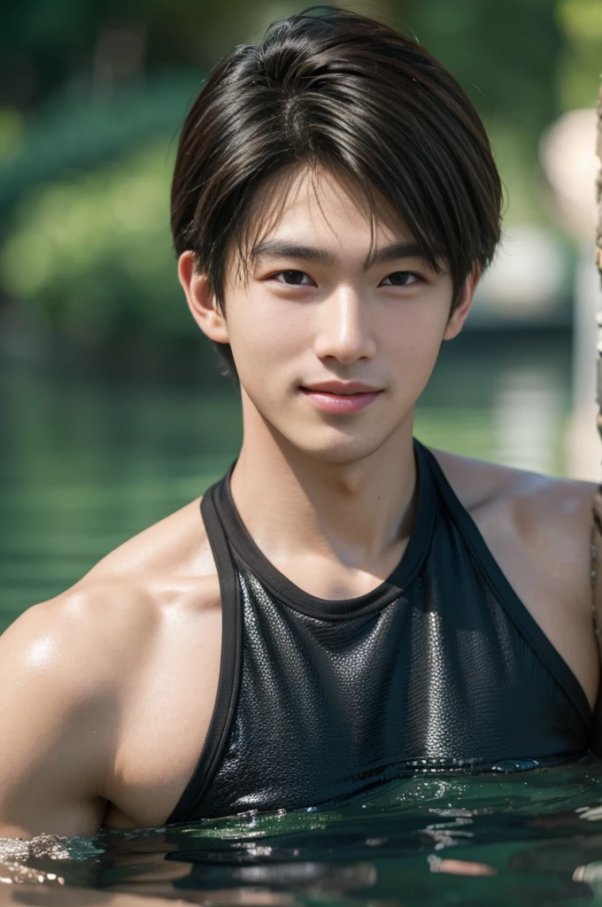 、good looking、18-year-old、Japan Boy、Black Hair、hot spring、Immersion、Between the legs、bulge、take off your clothes、Show bare skin、