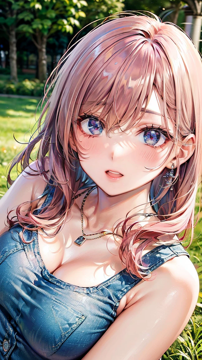 (Masterpiece, BestQuality:1.3), (ultra detailed:1.2), (hyperrealistic:1.3), (RAW photo:1.2), High detail RAW color photo, professional photograph, (Photorealistic:1.4), (realistic:1.4), (Pink Hair:1.5), professional lighting, perfect anatomy, (Big Breasts:1.2), (blush, detailed face), (A happy smile:1.7), Trending Hair&Trending Hairカラーをランダムに, earrings, necklace, bracelet, sexly, erotic sexly, Random sexy gravure poses, (Sexy beauty in a white off-the-shoulder dress、Smiling with open arms in a flower field、Curly blonde hair、A happy look、Blowing in the Wind。:1.3)