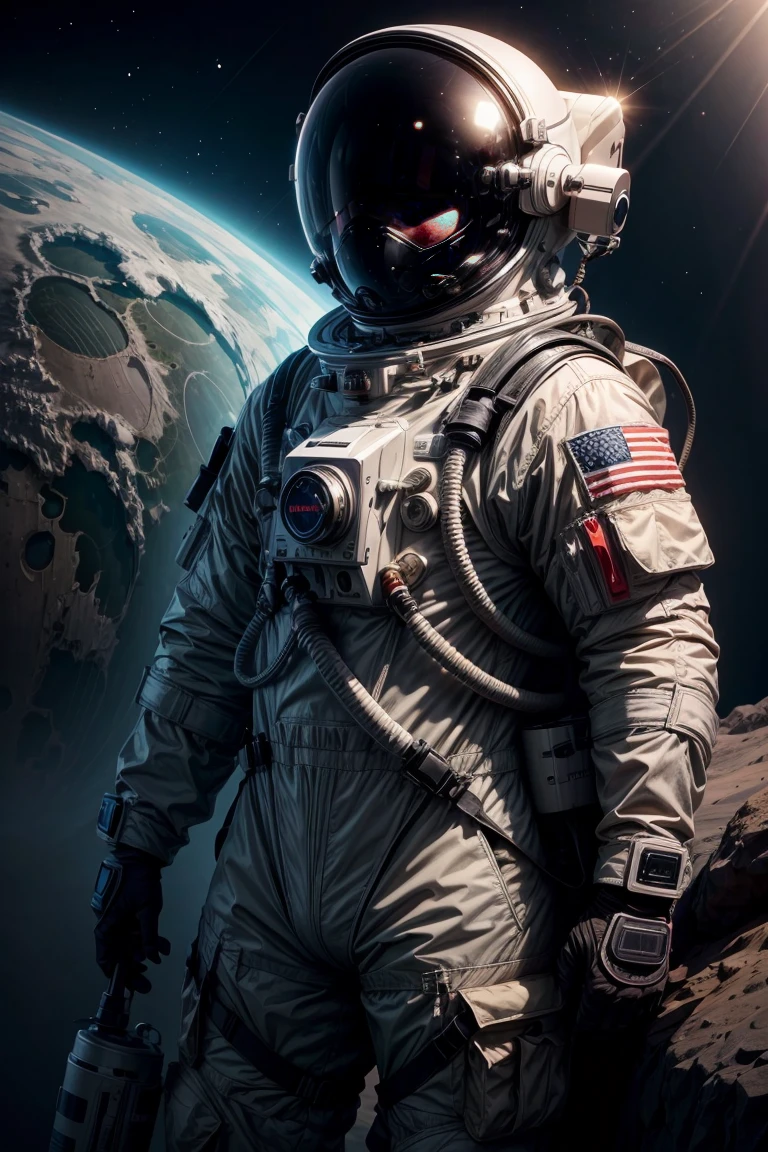 (masterpiece,top quality,high quality)), ((8K wallpaper unified with high definition CG)), Astronaut standing on the moon, portrait of an astronaut, astronaut portrait, futuristic astronaut, astronaut lost in liminal space, astronaut, detailed astronaut, portrait of astronaut, astronaut, modern helmet and space suit, Glass space helmet, astronaut, astronaut, 