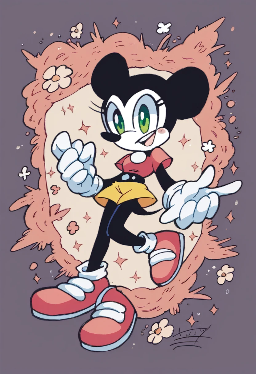 Mickey Mouse, female, green eyes