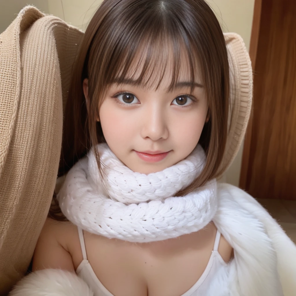 ((masterpiece:2.0, best quality)), ((ultra high res)), (photo realistic:1.4), 8K, absurdres, (sharp focus:1.4), (super detailed skin:1.4), [::0.5], breasts, (huge breasts:1.5), round nipple, nipples, [:0.5], (curvy style:1.0), (supermodel:1.0),

very cute, 20 yo, japanese, (snowy street:1.4), (face focus:1.8), (arms down:1.0), (from below:1.6), (heavy snow:1.4)

BREAK, (medium hair:1.4), (bangs:1.4), (smile:1.2),

(extremely detailed eyes:1.4), (extremely beautiful eyes:1.4), (flat nose:1.0), (extremely detailed lips:1.4), (extremely beautiful and fresh lips:1.4), (round face:1.4), (baby face:1.0), (loli:1.0), (big space between eyes:1.4), (wide-set eyes:1.4),

nsfw, (knitted sweater:1.4), (nipple cutout:1.4 clothing cutout, (Earmuffs:1.4)Nipple exposure