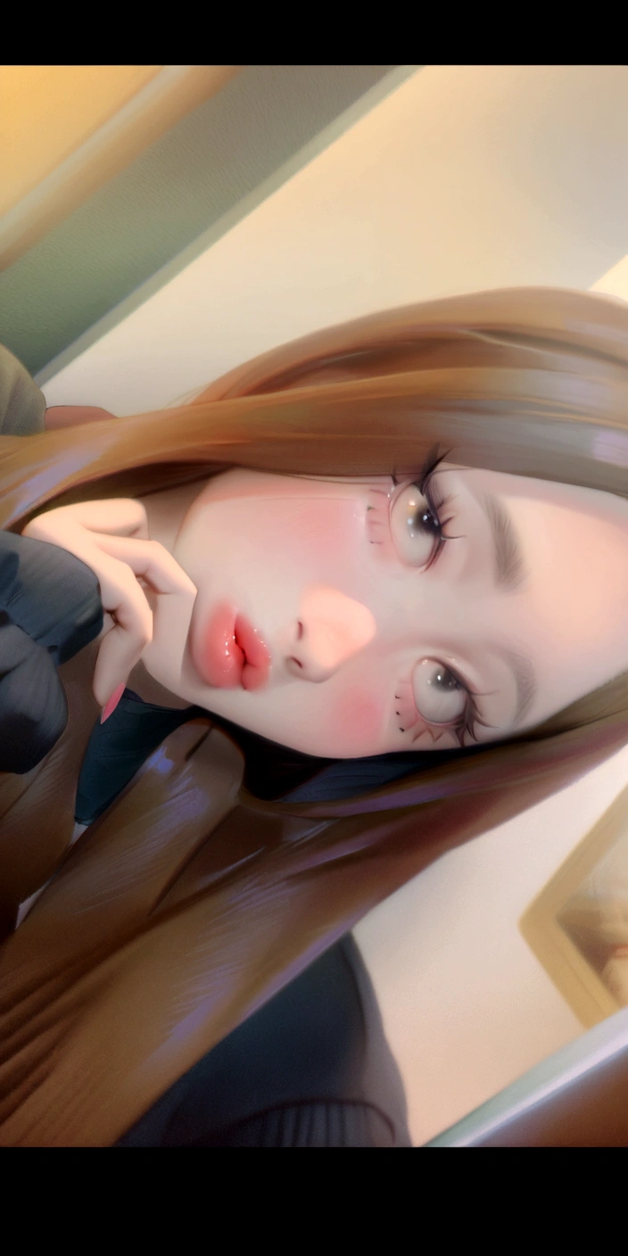 There was a woman lying down with her hands covering her face., Ulzzang, Soft eyes and narrow chin, headshot Profile pictureture, Clear and high quality lips, 8K selfie photos, A lovely, delicate face., realistic. Cheng Yi, high quality vertical, cute clear face, with a small nose, Cute girl - clear face, Sakimi-chan, Profile picture,Big tits