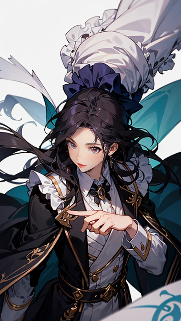 role conception、（（（a young man）））、male face、High、long hair、man wearing ruffles&#39;clothes、knight、about、magic、petal、Butterfly、Watercolor style、depth of field、depth of atmosphere、impression、ultra precision、4k、8k、High level of image quality、Delicate texture