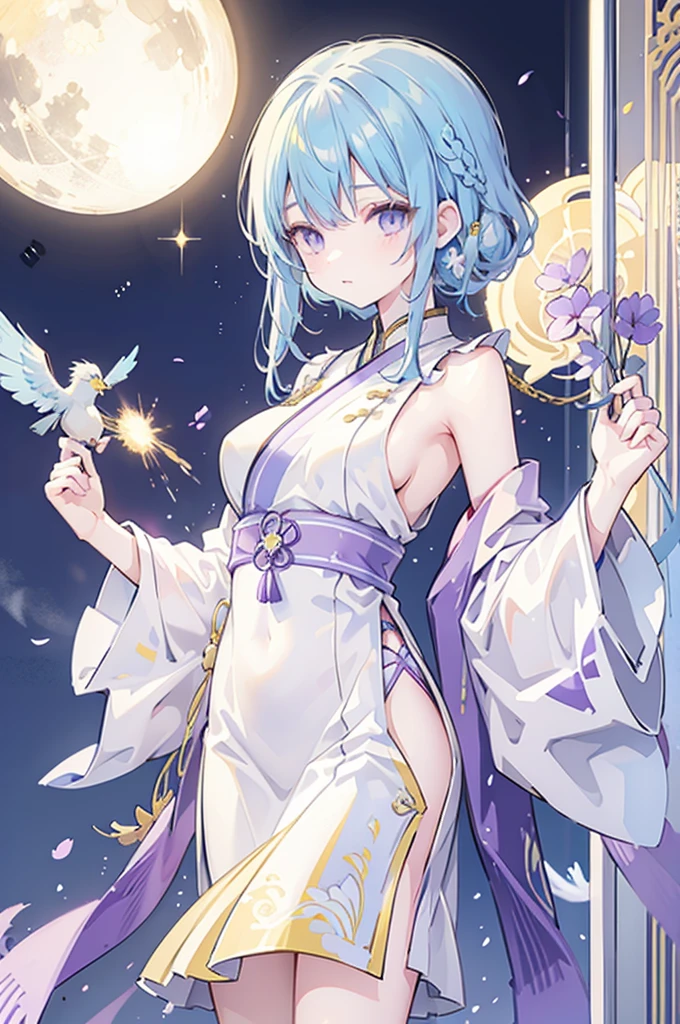 blue-sky,cloud,The sun shines through the gaps in the clouds,Green grasslush parks,((fluffy and voluminous hair)),(Half Up Hair),((white, Pink, Orange and light purple MIX hair:1.3)),((rainbow-colored hair)),((Eyes shining like stars)),((Yellow-green and light blue eyes)),(((There are many small stars in my eyes))),((Big and impressive beautiful eyes))loose-fitting long-sleeved clothing,Short T-shirt,Fluffy and warm winter clothes,Fluffy warm hot pants,(((medium breasts))),(((under the boobs:1.2))),((mid-riff peak)),((From below)),((cute pose)),((high Quality:1.3)),((beautiful view:1.2)),((照れ笑い:1.2)),(cute,kawaii,heart:1.3).