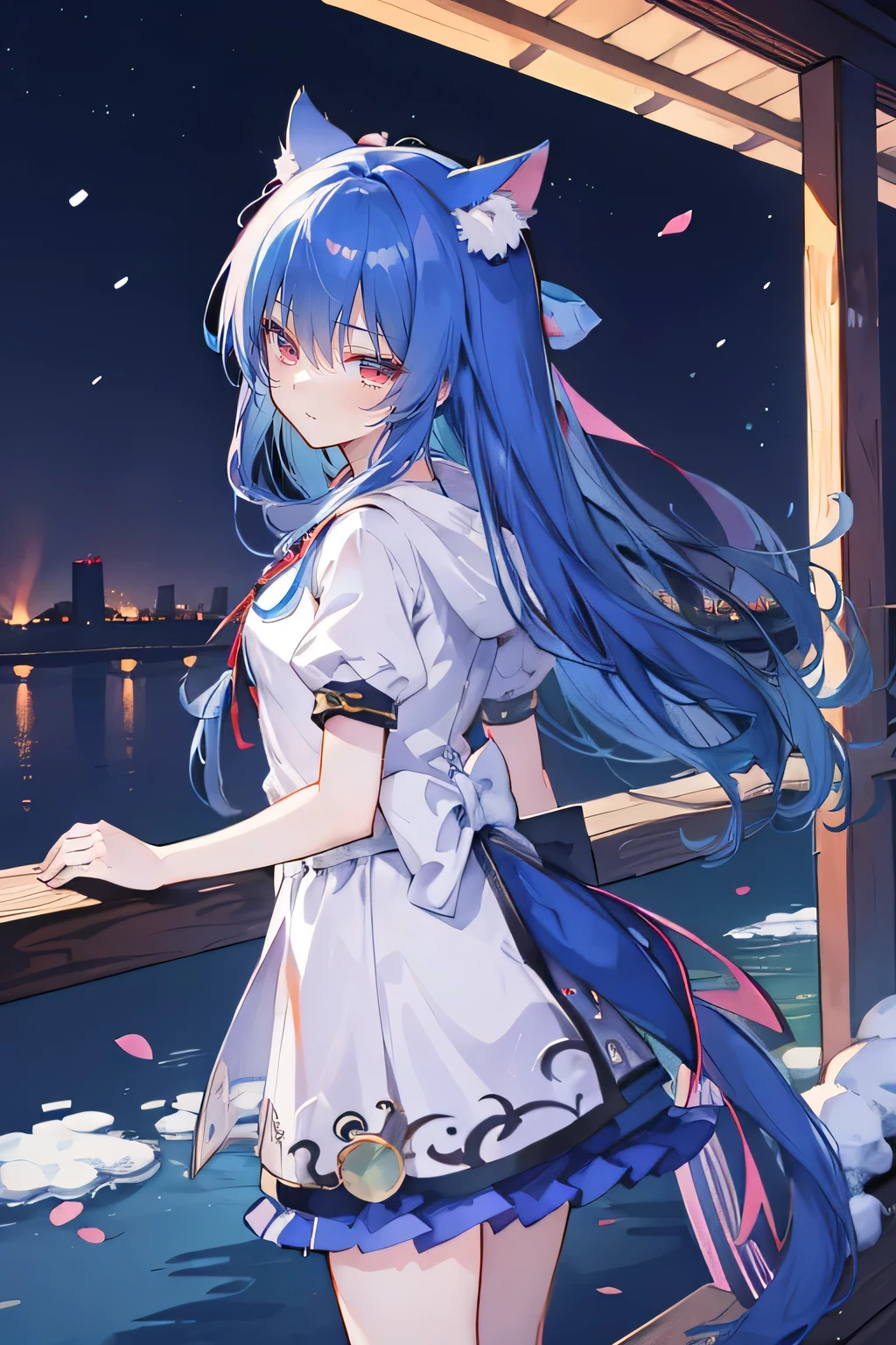 Stepmother skirt, gradient hair, straight hair, kanzashi, gradient eyes, makeup, anime, UHD, best quality, anatomically correct