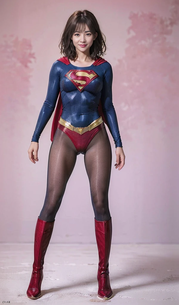 No background、(((Sweating profusely))).(((Beautiful legs in black tights.)))、(((Legally express the beauty of your smile)))、((((Make the most of your original images)))、(((体にぴったりフィットするSupergirl Costume)))、(((Supergirl Costume)))、(((short and beautiful hair)))、(((suffering)))、(((Please wear black tights....、Wear red boots)))、((Best image quality、8K))、((Highest quality、8K、masterpiece:1.3))、(((Preserve background )))、Sharp focus:1.2、Beautiful woman with perfect figure:1.4、Slim Abs:1.2、Wet body:1.5、Highly detailed face and skin texture、8K