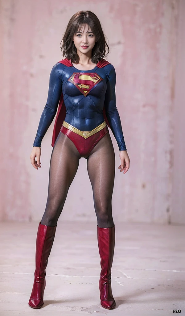 No background、(((Sweating profusely))).(((Beautiful legs in black tights.)))、(((Legally express the beauty of your smile)))、((((Make the most of your original images)))、(((体にぴったりフィットするSupergirl Costume)))、(((Supergirl Costume)))、(((short and beautiful hair)))、(((suffering)))、(((Please wear black tights....、Wear red boots)))、((Best image quality、8K))、((Highest quality、8K、masterpiece:1.3))、(((Preserve background )))、Sharp focus:1.2、Beautiful woman with perfect figure:1.4、Slim Abs:1.2、Wet body:1.5、Highly detailed face and skin texture、8K