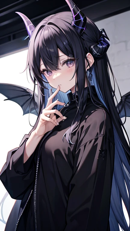 Black Aura、wing、horn、cool、体を纏うBlack Aura、Handsome