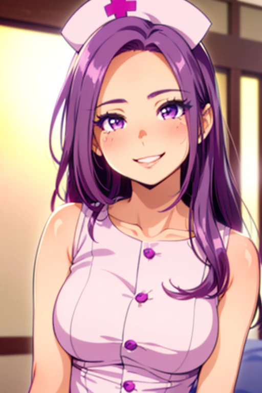 (seira sodeshiro) (highest quality) (very sensual, positive energy) (((solo lady))) (delicate face) (two-toned hair) (long disheveled hair) ((tanned skin)) (penetrating look) ((extremely pretty)) (she is close to you) ((sexy bombshell)) ((teasing you with her hair)) ((your pov)) ((lively colours)) ((lovleiest nurse)) ((softly smiling))
