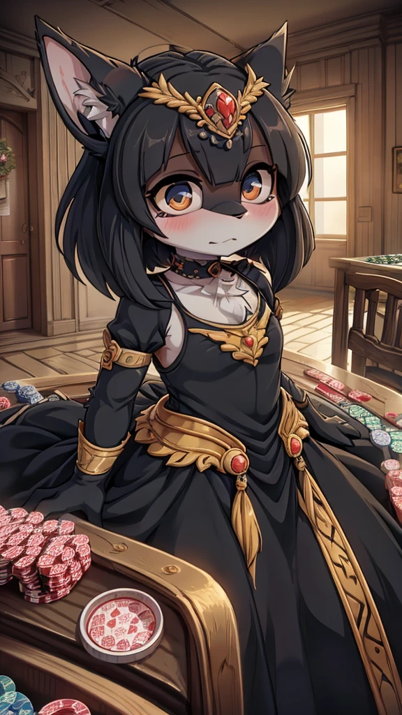 Close-up above the waist，Half side，Poker face狼女孩，Personification狼女孩，Female wolves，Personification，furry，hairy，fuzzy，Body hair，short hair，Dark Skin，Dark Skin，Dark Skin，Dark Skin，Noble clothing，Dress，Dress，晚Dress，grace，Poker face，Poker face，Poker face ，Black hair，全身灰Black hair，Dark Skin，Dark skin，Black hair，Ponytail，Long hair，Poker face，贵族Dress，big ear，Wolf Ear Girl，Wolf Tail，cute，Poker face，Cold three no girl，Poker face，****，grace，Slender figure，Girl-like wolf girl，flat chest，Light and Shadow，indoor背景，indoor，cute，Poker face，cool girl，poker face，Princess dress