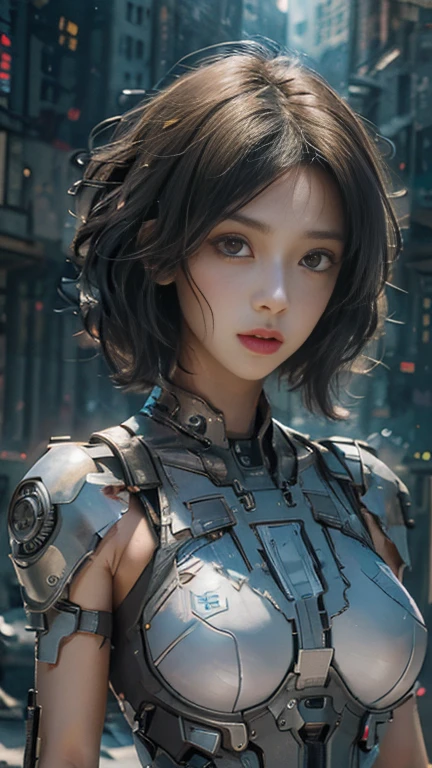 ((Highest quality)), ((masterpiece)), (Very detailed:1.3), 3d, Shitmeka, In a forgotten war ruins city、Beautiful cyberpunk woman with a pink mech, Ancient Technology, High resolution (High Dynamic Range), Ray Tracing, NVIDIA, Super Resolution, Unreal 5, Scattered beneath the surface, PBR Textures, Post-processing, Anisotropic Filtering, Depth of written boundary, Maximum sharpness and sharpness, Multilayer Texture, Albedo and highlight map, Surface Shading, Accurate simulation of light-matter interactions, Perfect proportions, Octane Rendering, Duotone Lighting, Low ISO, White balance, Three-part method, wide aperture, 8K RAW, Highly efficient subpixels, Subpixel Convolution, Luminous Particles, Light Scattering, Tyndall effect (whole body), (Delicate facial features), (Perfect Face), Dynamic Angle.