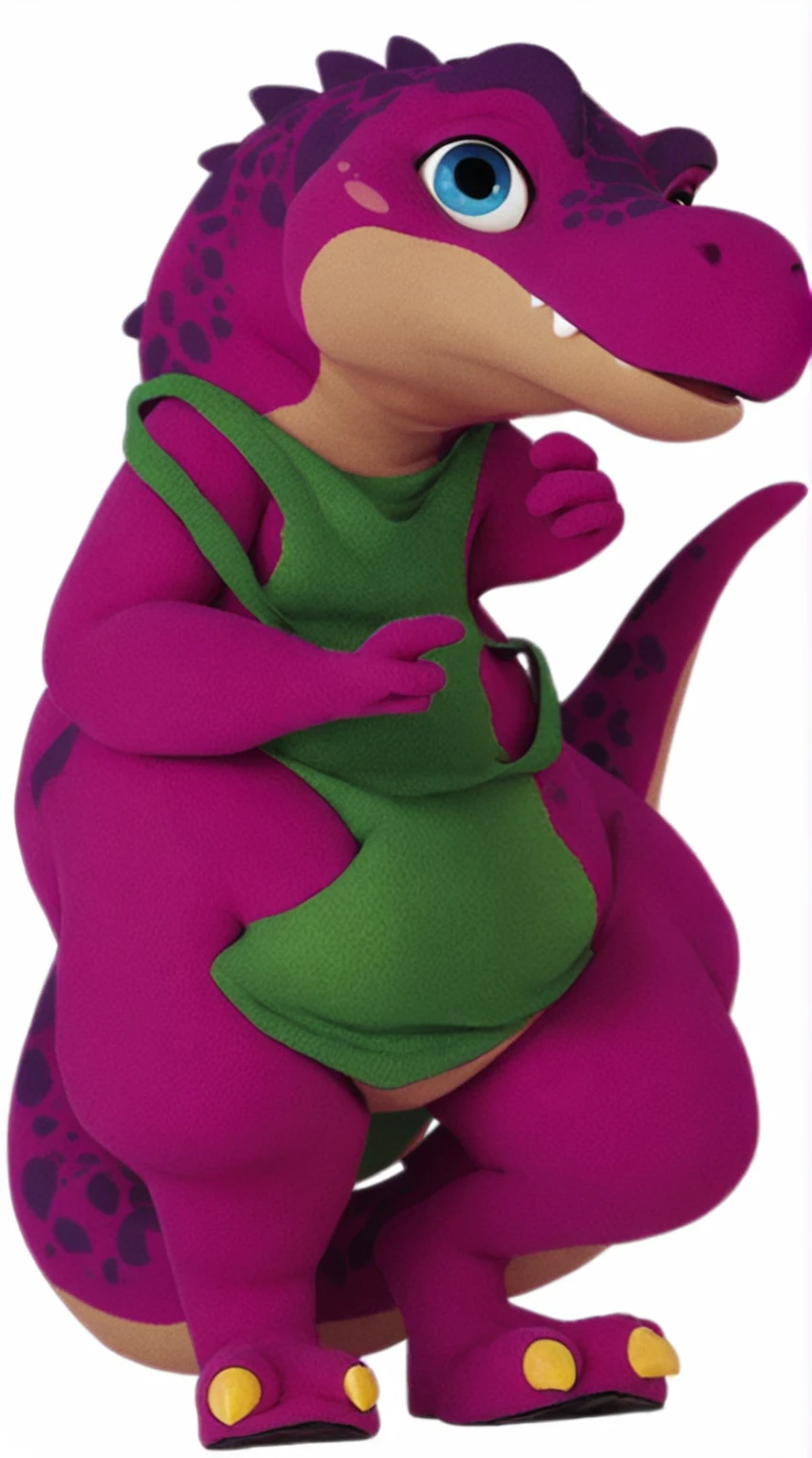  big ass, wide hips, toned body, prostitute, purple eyeshadow, (detailed fingers), cleavage, ass, no bra, 5 fingers, pussy, cameltoe, pussy showing through zipper, wearing onesie, zipper on back, zipper going down from neck to lower back, yoshi graphics on onesie 