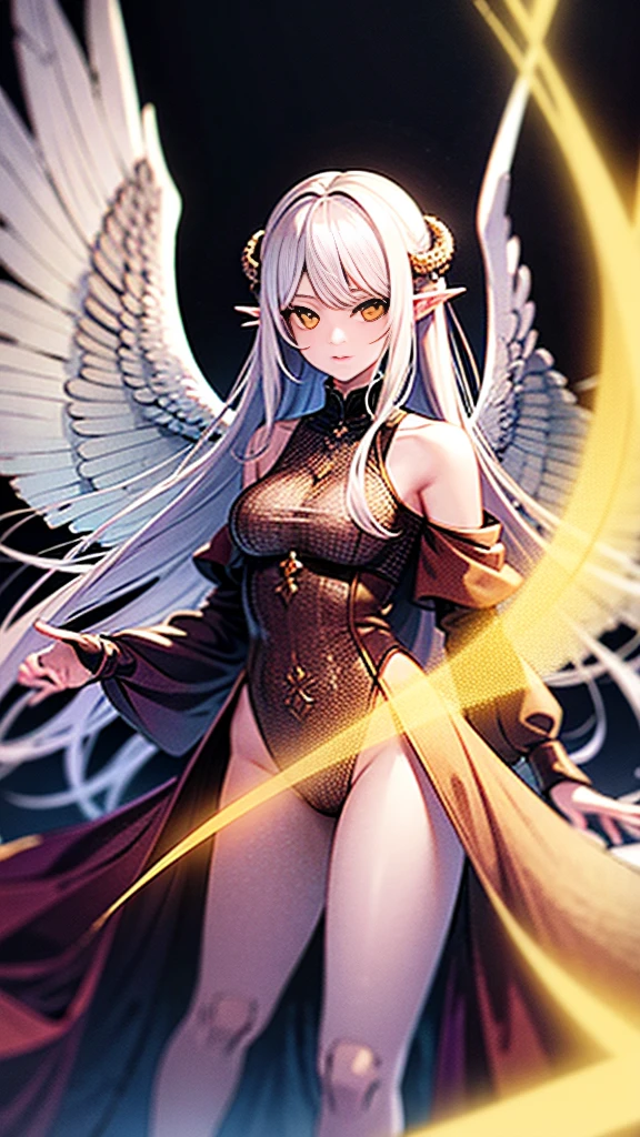 a beautiful female fallen angel with scarlet red hair, glowing eyes, divine angelic wings, 1girl, intricate detailed face, detailed eyes, detailed lips, hyper detailed, masterpiece, 8k, photorealistic, cinematic lighting, dramatic chiaroscuro, dark moody colors, dramatic atmosphere, ornate baroque style, ethereal fantasy, dramatic lighting, divine radiance