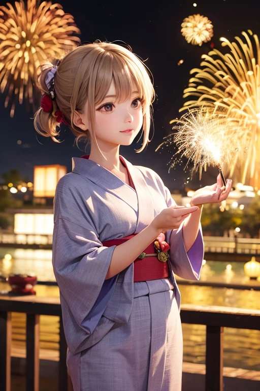 Yukata, firework