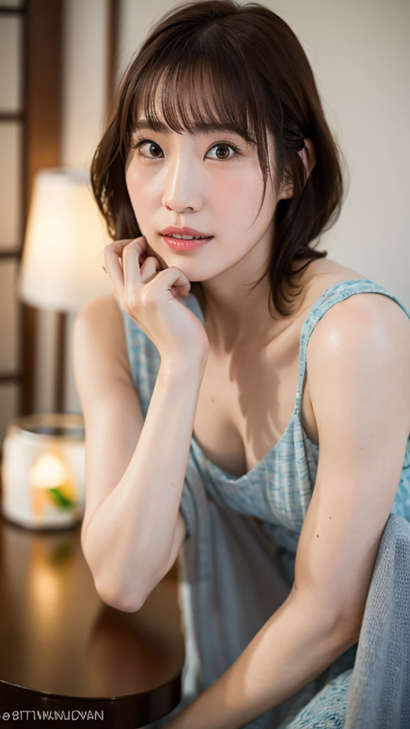 Highest quality, Realistic, Perfect Human Anatomy, Very detailed, Very delicate and beautiful, Raw photo, Professional Lighting, Illumination, Depth of written boundary, Single focus, whole body, Skinny Japanese woman, 30-year-old woman, Brown Hair, Small Head, Beautiful Eyes, True Face, Realistic skin, Fine grain