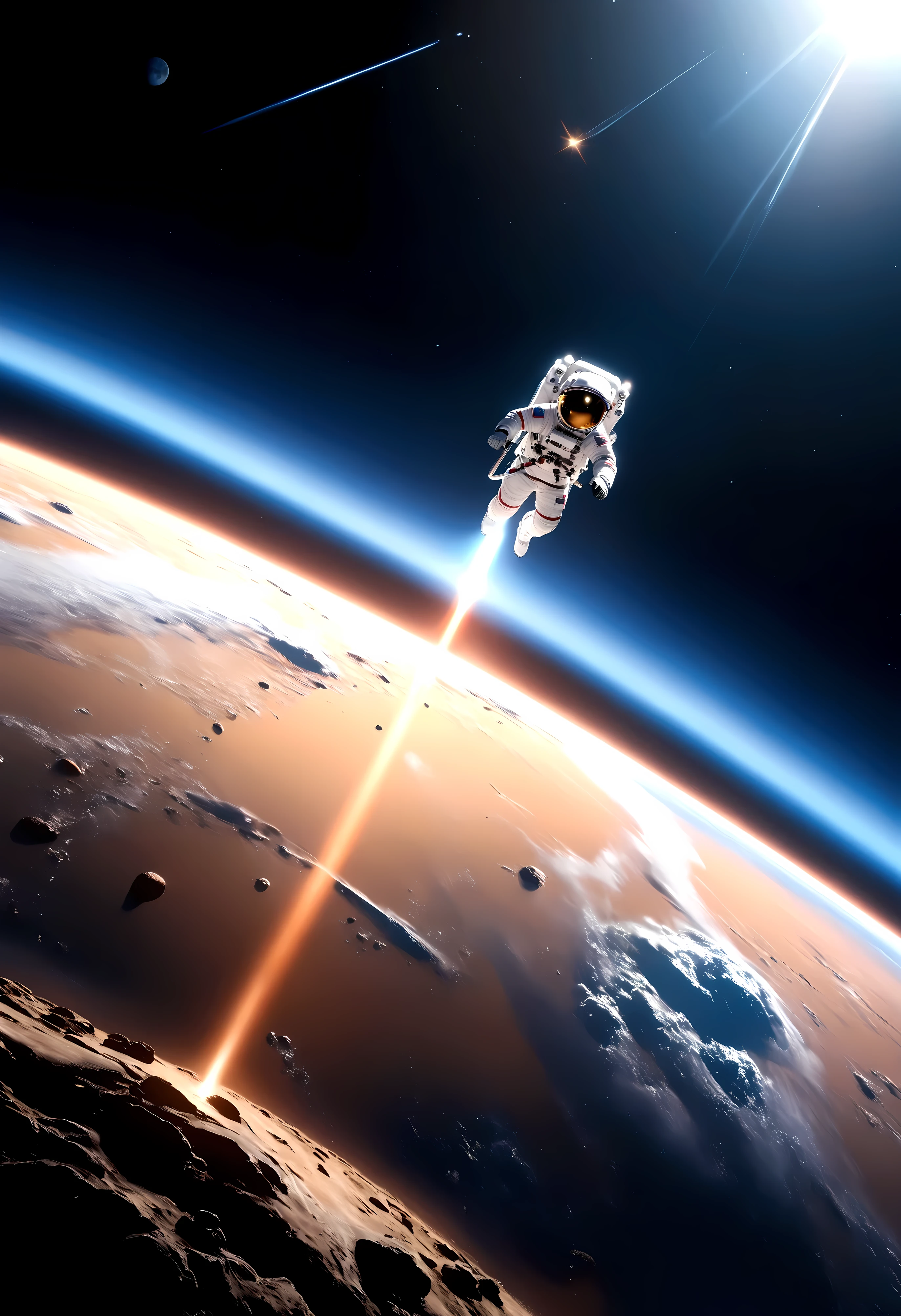 ((Masterpiece in maximum 16K resolution):1.6),((soft_color_photograpy:)1.5), ((Ultra-Detailed):1.4),((Movie-like still images and dynamic angles):1.3), ((motion blur):1.1) | (Cinematic view photo of a speeding astronaut rover), ((Female astronaut):1.3), (alien planet), (cinematic lens), ((tyndall effect):1.1), (star light), (smoke), (astronaut rover), ((backview):1.2), (Night at alien planet), (sense of speed), (shimmer), (visual experience), (Realism), (Realistic), award-winning graphics, dark shot, film grain, extremely detailed, Digital Art, rtx, Unreal Engine, scene concept anti glare effect, All captured with sharp focus. | Rendered in ultra-high definition with UHD and retina quality, this masterpiece ensures anatomical correctness and textured skin with super detail. With a focus on high quality and accuracy, this award-winning portrayal captures every nuance in stunning 16k resolution, immersing viewers in its lifelike depiction. Avoid extreme angles or exaggerated expressions to maintain realism. | ((perfect_composition, perfect_design, perfect_layout, perfect_detail, ultra_detailed)), ((enhance_all, fix_everything)), More Detail, Enhance.
