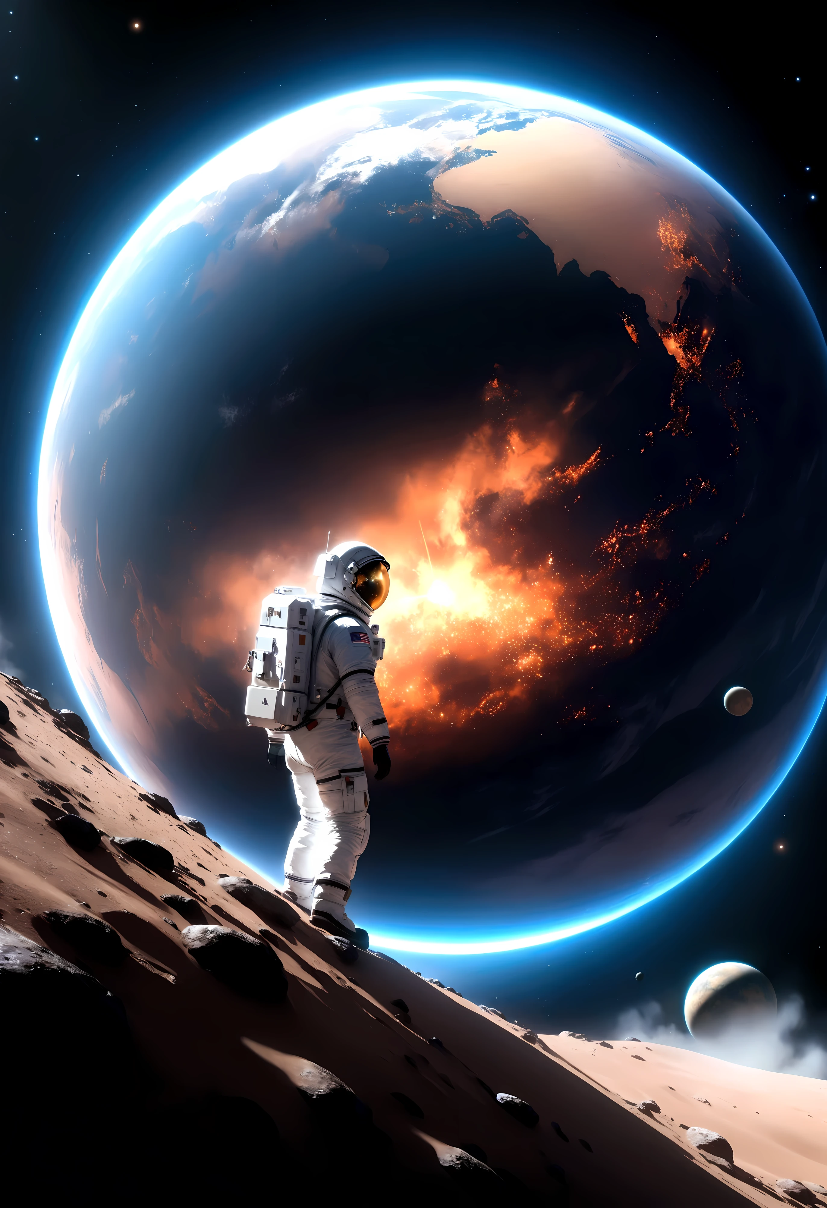 ((Masterpiece in maximum 16K resolution):1.6),((soft_color_photograpy:)1.5), ((Ultra-Detailed):1.4),((Movie-like still images and dynamic angles):1.3), ((motion blur):1.1) | (Cinematic view photo of a speeding astronaut rover), ((Female astronaut):1.3), (alien planet), (cinematic lens), ((tyndall effect):1.1), (star light), (smoke), (astronaut rover), ((backview):1.2), (Night at alien planet), (sense of speed), (shimmer), (visual experience), (Realism), (Realistic), award-winning graphics, dark shot, film grain, extremely detailed, Digital Art, rtx, Unreal Engine, scene concept anti glare effect, All captured with sharp focus. | Rendered in ultra-high definition with UHD and retina quality, this masterpiece ensures anatomical correctness and textured skin with super detail. With a focus on high quality and accuracy, this award-winning portrayal captures every nuance in stunning 16k resolution, immersing viewers in its lifelike depiction. Avoid extreme angles or exaggerated expressions to maintain realism. | ((perfect_composition, perfect_design, perfect_layout, perfect_detail, ultra_detailed)), ((enhance_all, fix_everything)), More Detail, Enhance.
